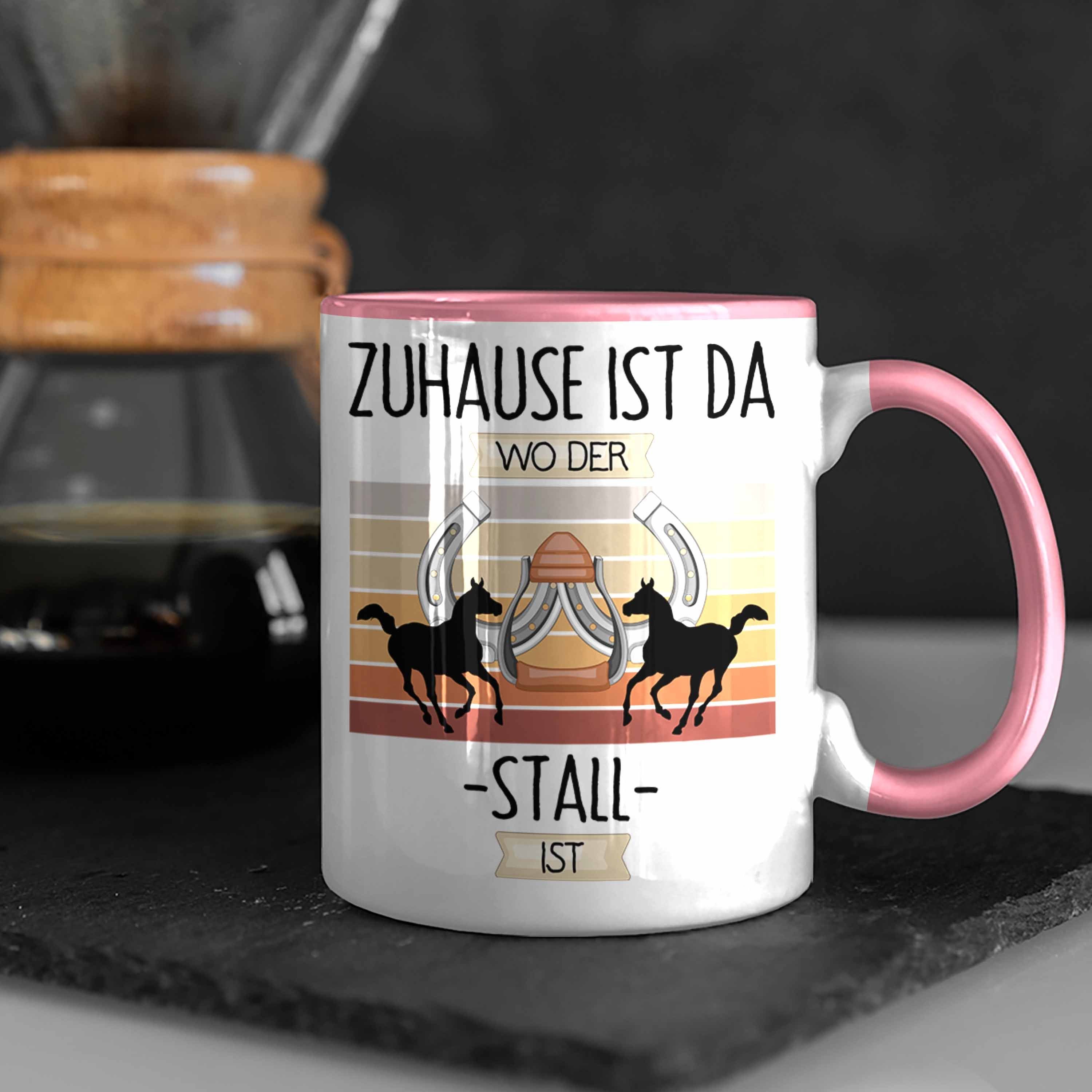Trendation Tasse Reiterin Pferde Tasse Zuhause Geschenkidee Geschenk Is Rosa Spruch Lustiger