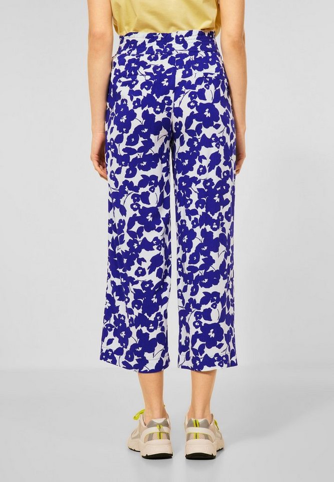 STREET ONE Culotte Street One Loose Fit Hose mit Print in Intense Blu  (1-tlg) Einschubtaschen