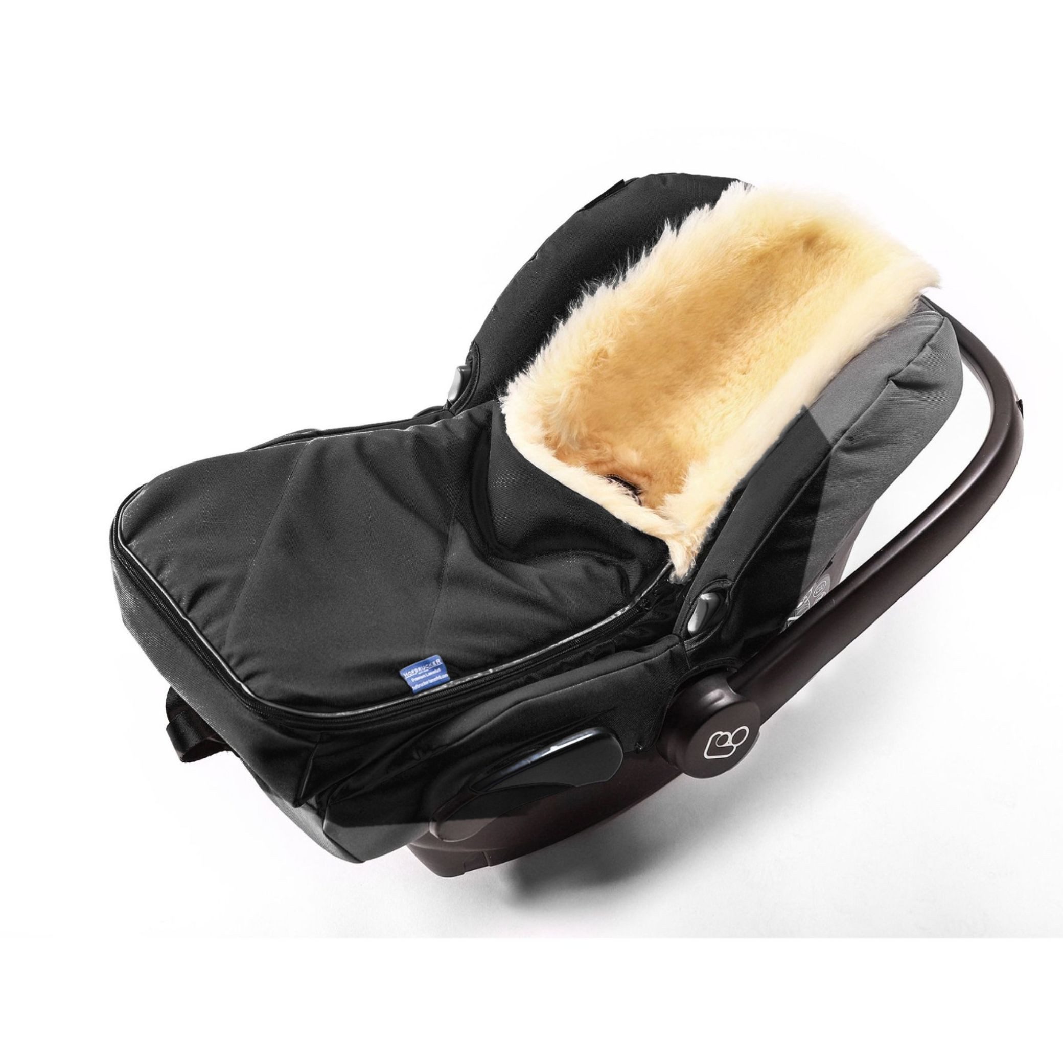 Hofbrucker seit 1948 Fußsack Lammfell Fußsack Maxi für Babyschale, Baby Winter Fußsack mit echtem Lammfell wind- und wasserabweisend