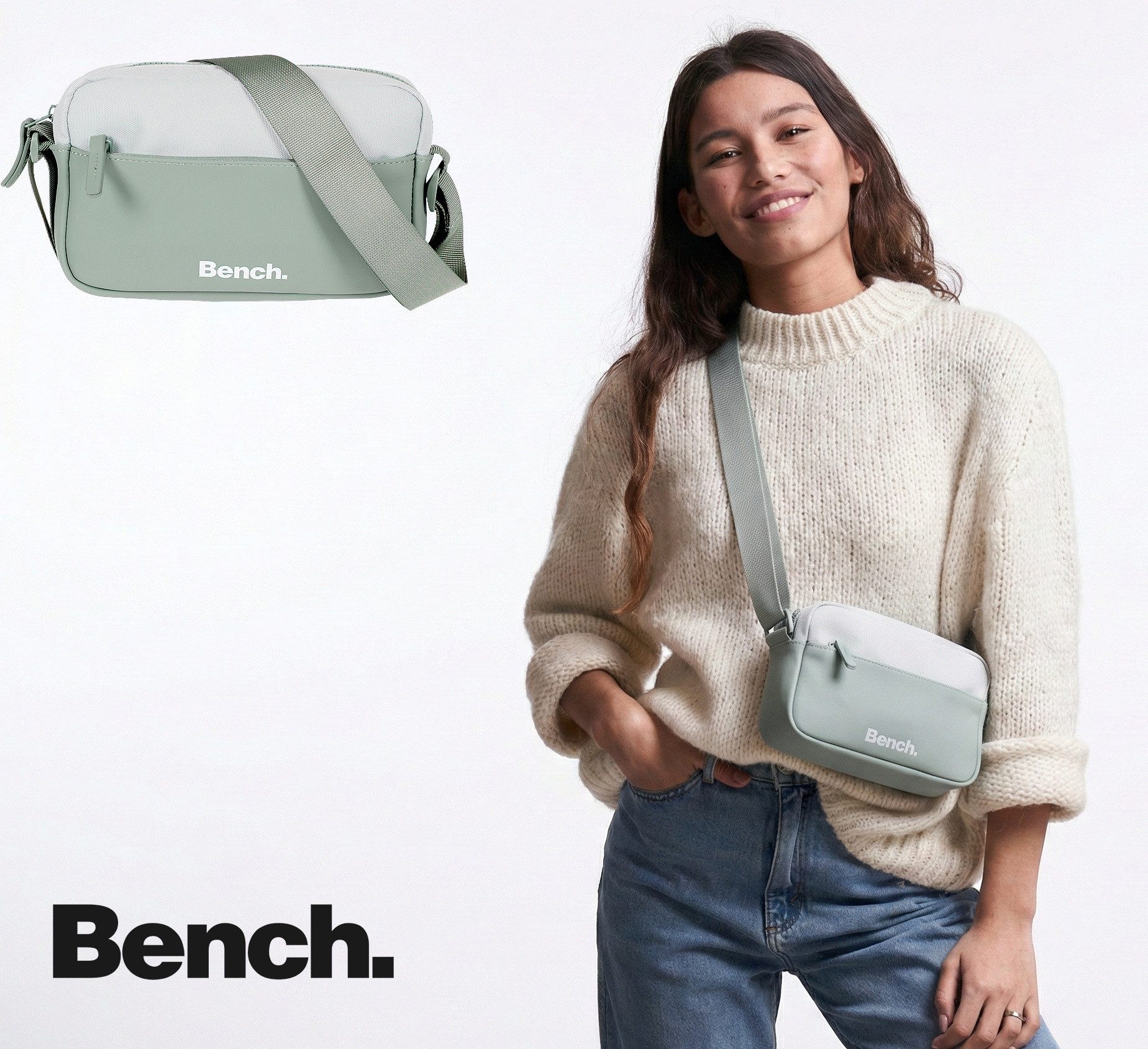 Bench. Handtasche Damen klein Schultertasche Umhänger Schultertasche, Umhängetasche Damentasche handbag Mädchen Style 64224 + Etui