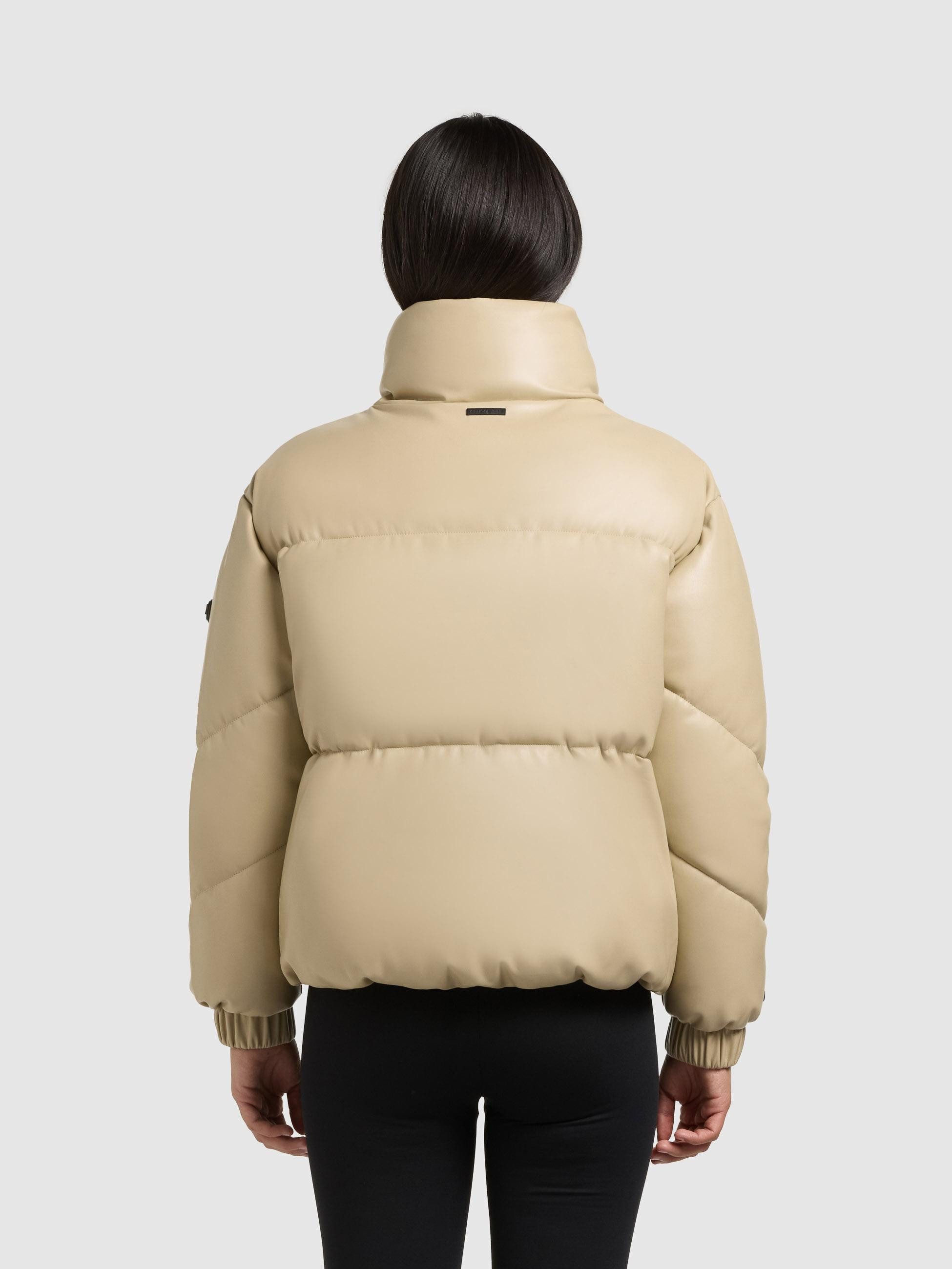 khujo Steppjacke Khalia Gesteppte Damen Winterjacke in Lederoptik