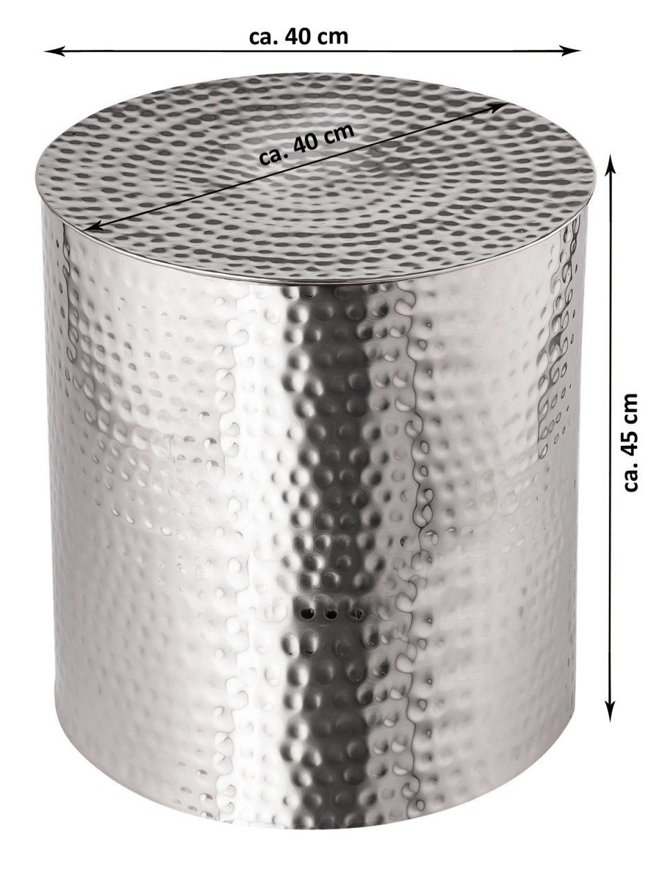 Beistelltisch Dekotisch BISARA Aluminium tinkaro Silber