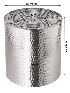 tinkaro Beistelltisch BISARA Aluminium Dekotisch Silber