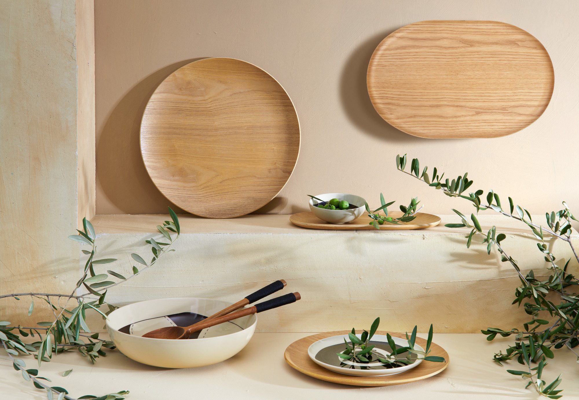 ASA SELECTION Tablett Wood Oval Eiche 44 cm, Eichenholz, Serviertablett, Küchentablett