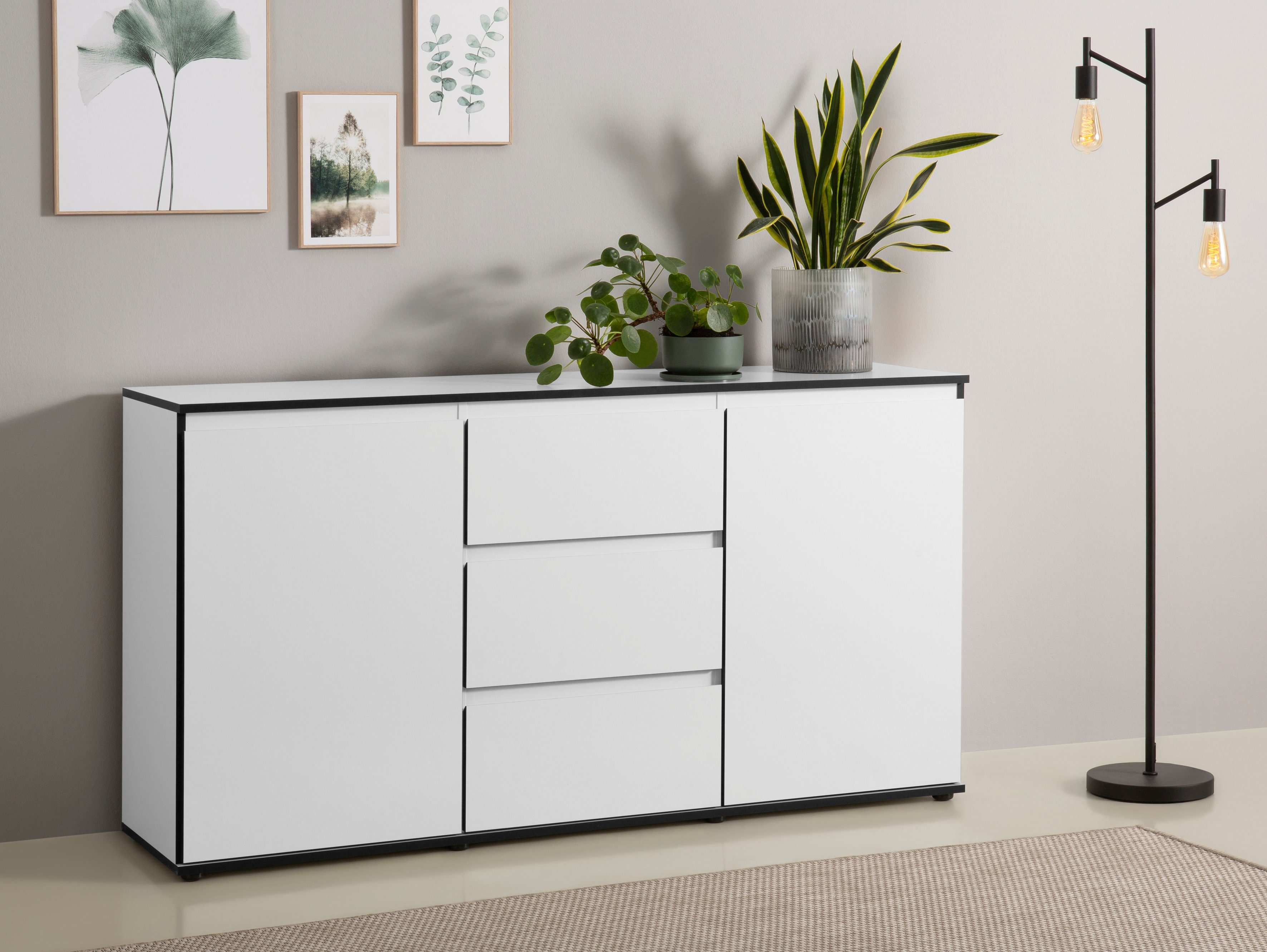 HELA Sideboard Ariana, mit angeschrägten Griffmulden, Breite 160 cm