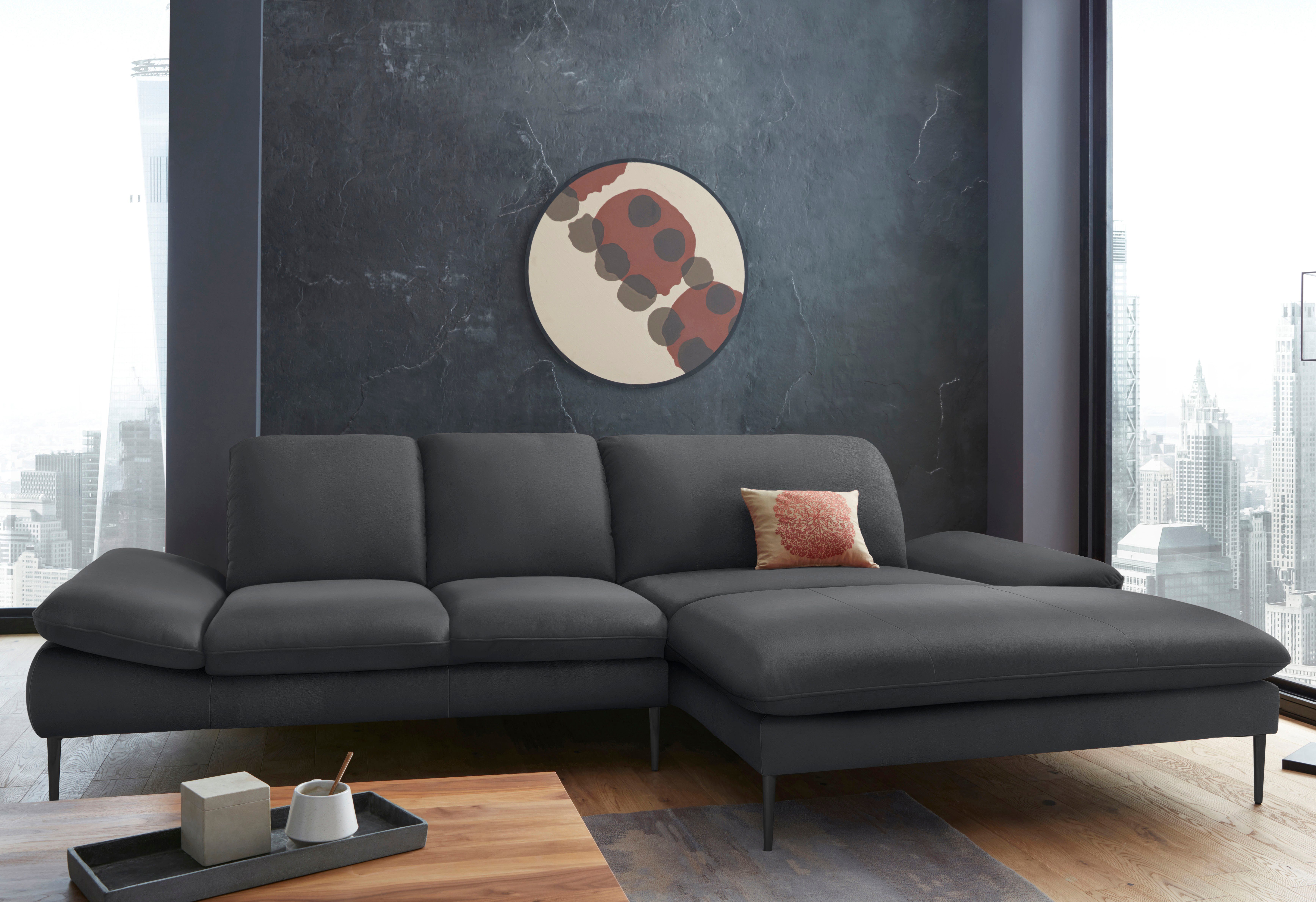 W.SCHILLIG Ecksofa enjoy&MORE, Designsofa, elegant und bequem, L-Form, Sitztiefenverstellung, Füße schwarz pulverbeschichtet, Breite 310 cm