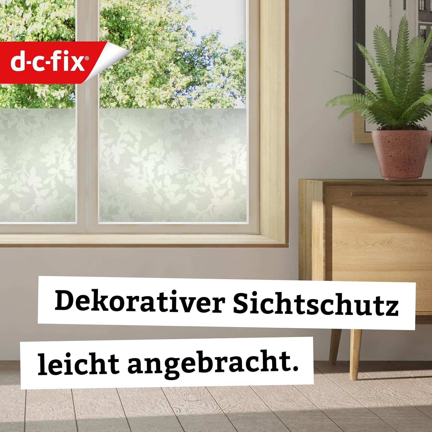 d-c-fix Fensterfolie Sichtschutzfolie selbsthaftend Deko Folie für Fenster innen, Spürbar geprägt, Rückstandslos entfernbar & wiederverwendbar