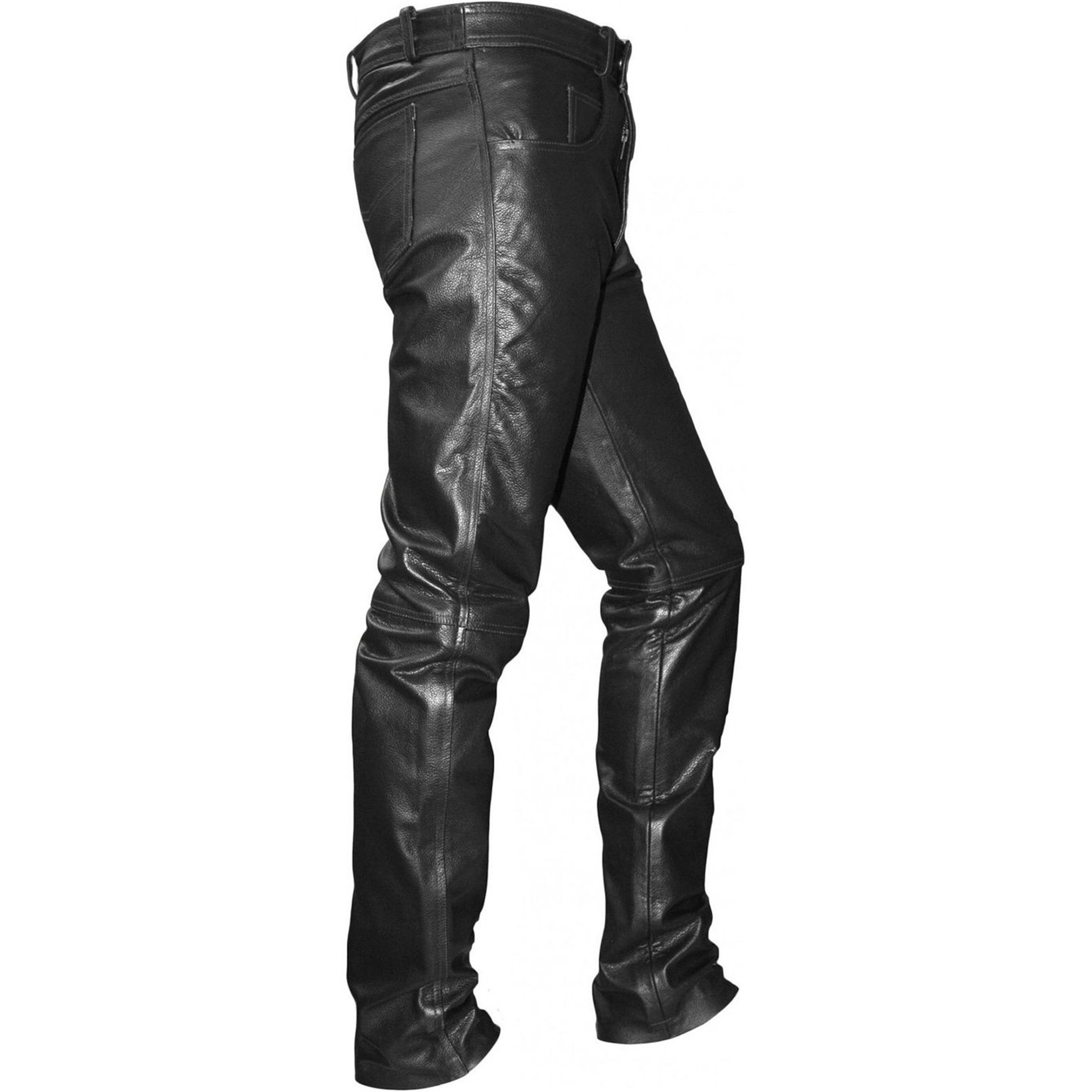 German Wear Motorradhose GW870 Black Lederjeans Lederhose Büffelleder Schwarz