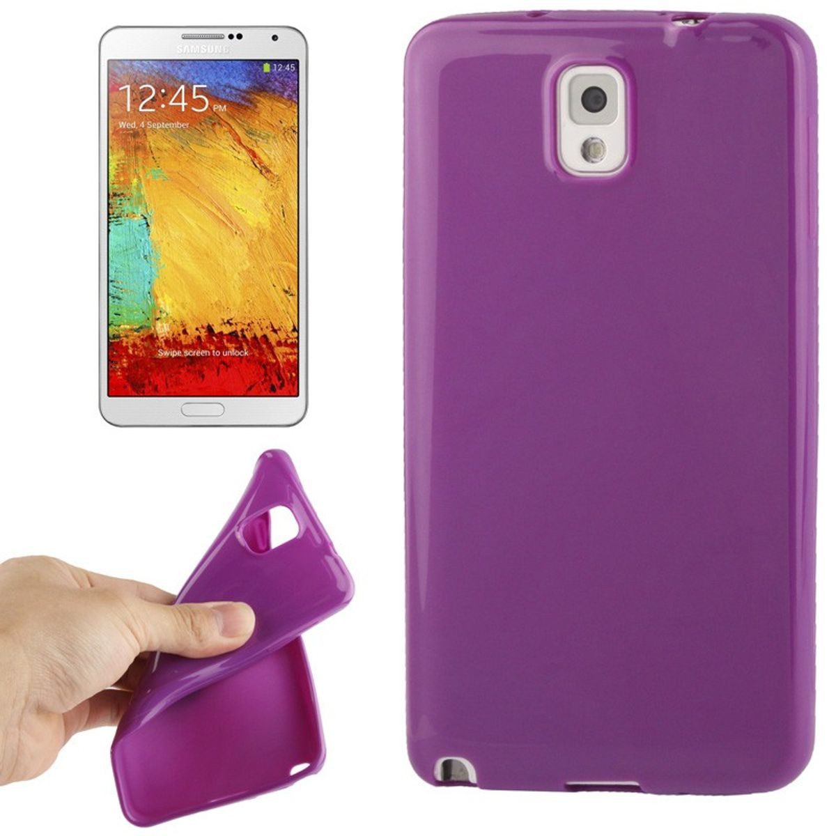 König Design Handyhülle Samsung Galaxy Note 3, Samsung Galaxy Note 3 Handyhülle Backcover Violett