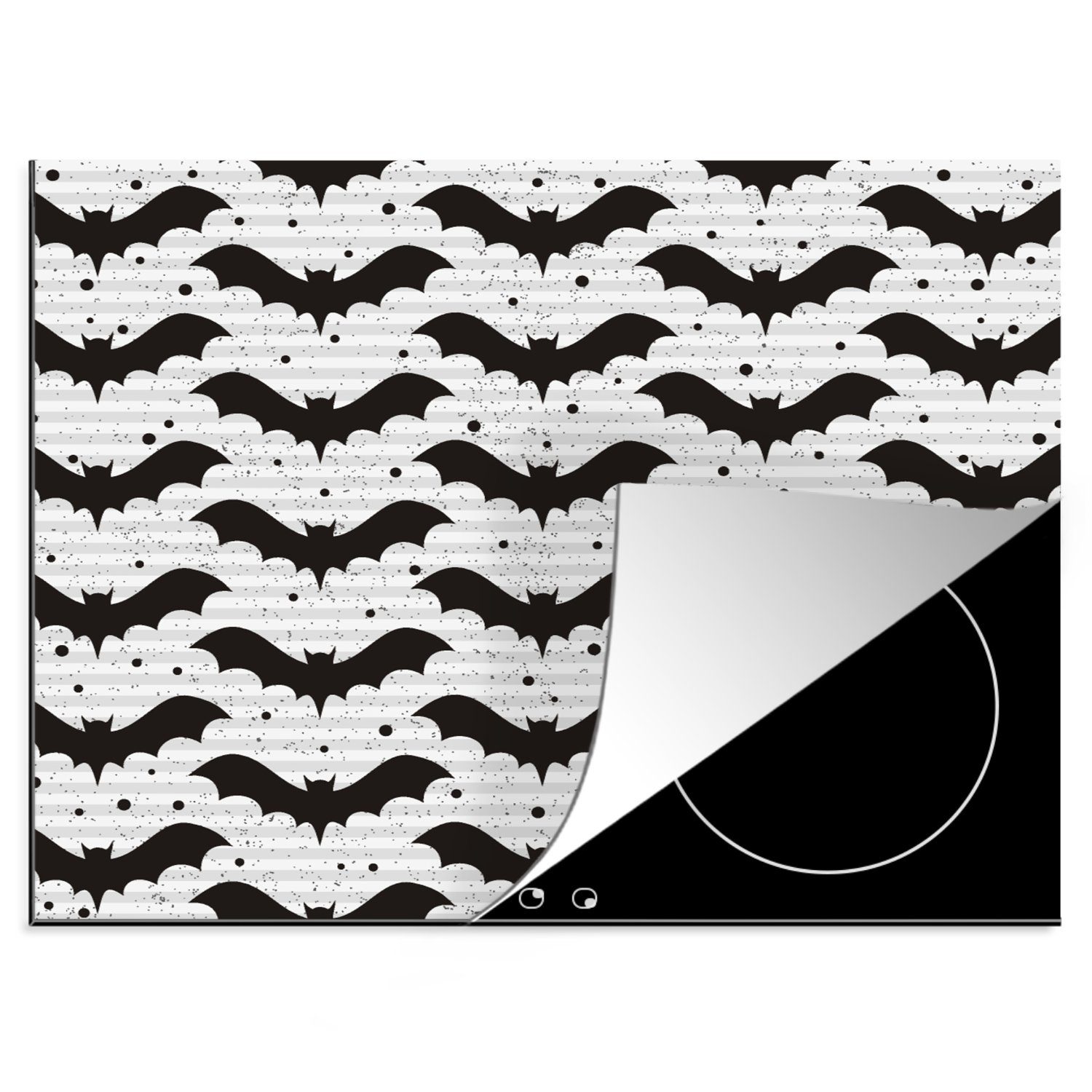 MuchoWow Herdblende-/Abdeckplatte Fledermaus - Arbeitsfläche Vinyl, Mobile Halloween, (1 Muster Ceranfeldabdeckung nutzbar, tlg), - cm, 60x52