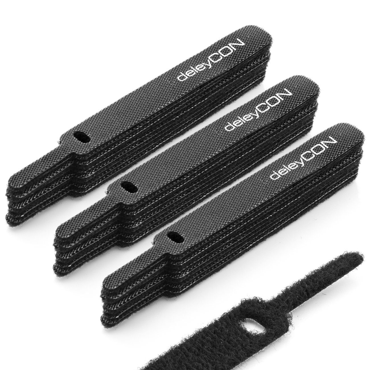 deleyCON deleyCON 30x Klett Kabelbinder Kabel Band Klettband Klettbinder Stromkabel