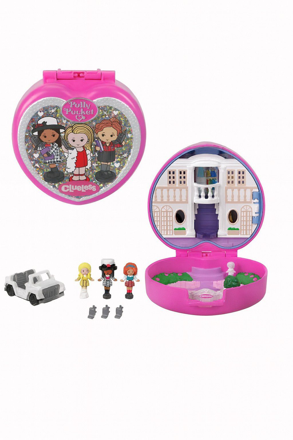 Mattel® Spielfigur Polly Pocket Clueless Herz Compact Mini Spielzeug, Endlich ist die Clique wieder vereint! In dieser Clueless x Polly Pock