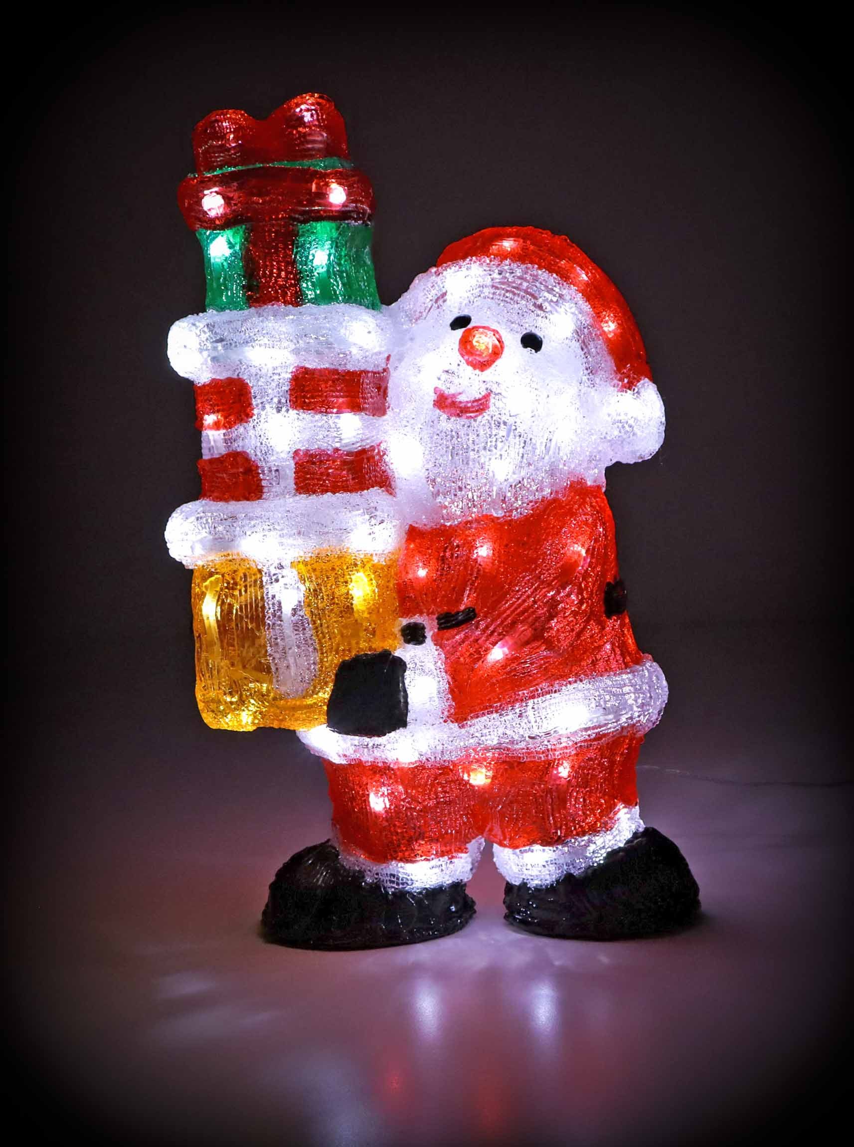 Bubble-Store Weihnachtsfigur LED Weihnachtsmann (1 St., Deko Figur), Weihnachtsbeleuchtung Weihnachtsmannn mit drei Paketen