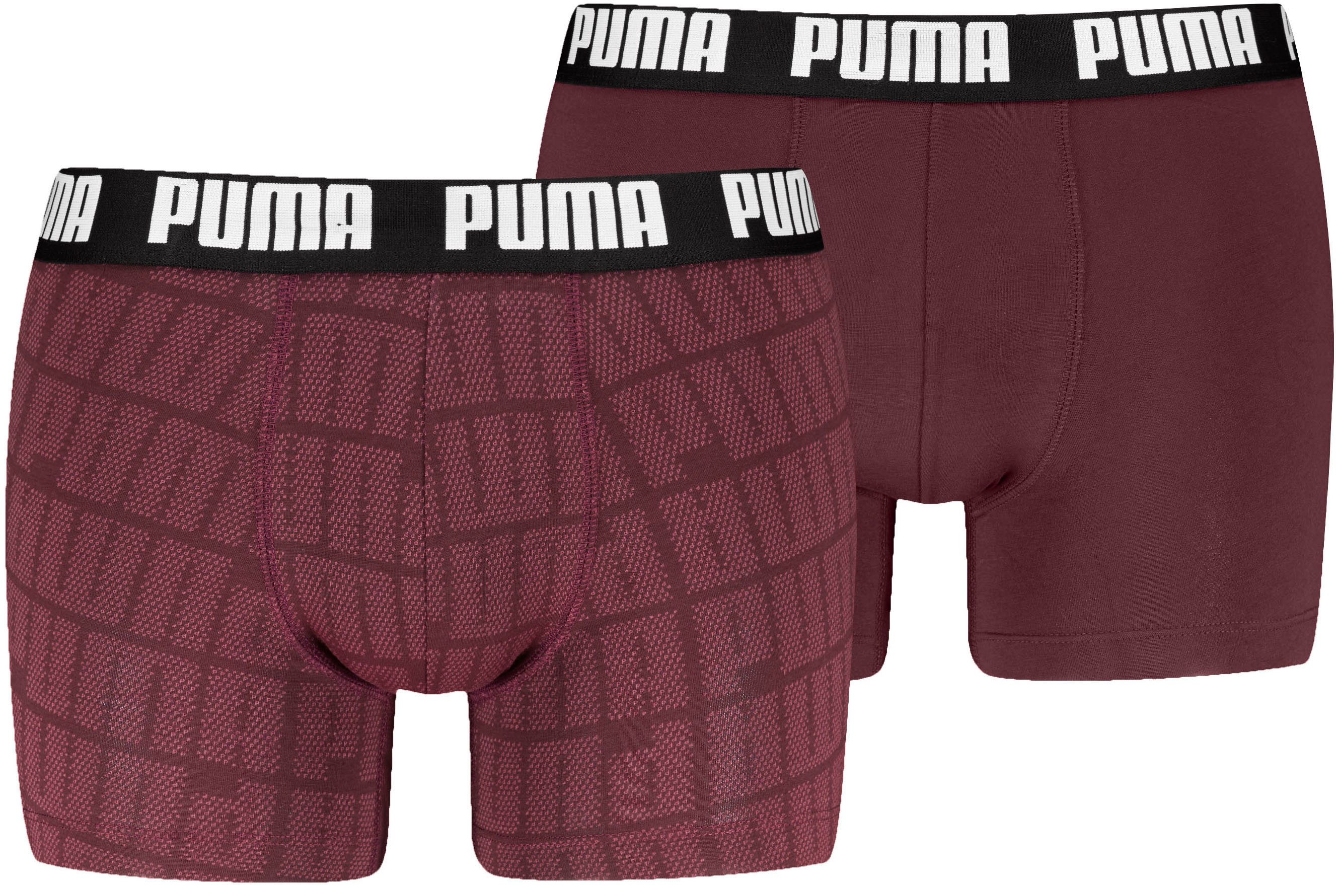 PUMA Boxershorts PUMA MEN LOGO PRINT BOXERS 2P (2er Pack) elastischer Logobund, ohne Eingriff