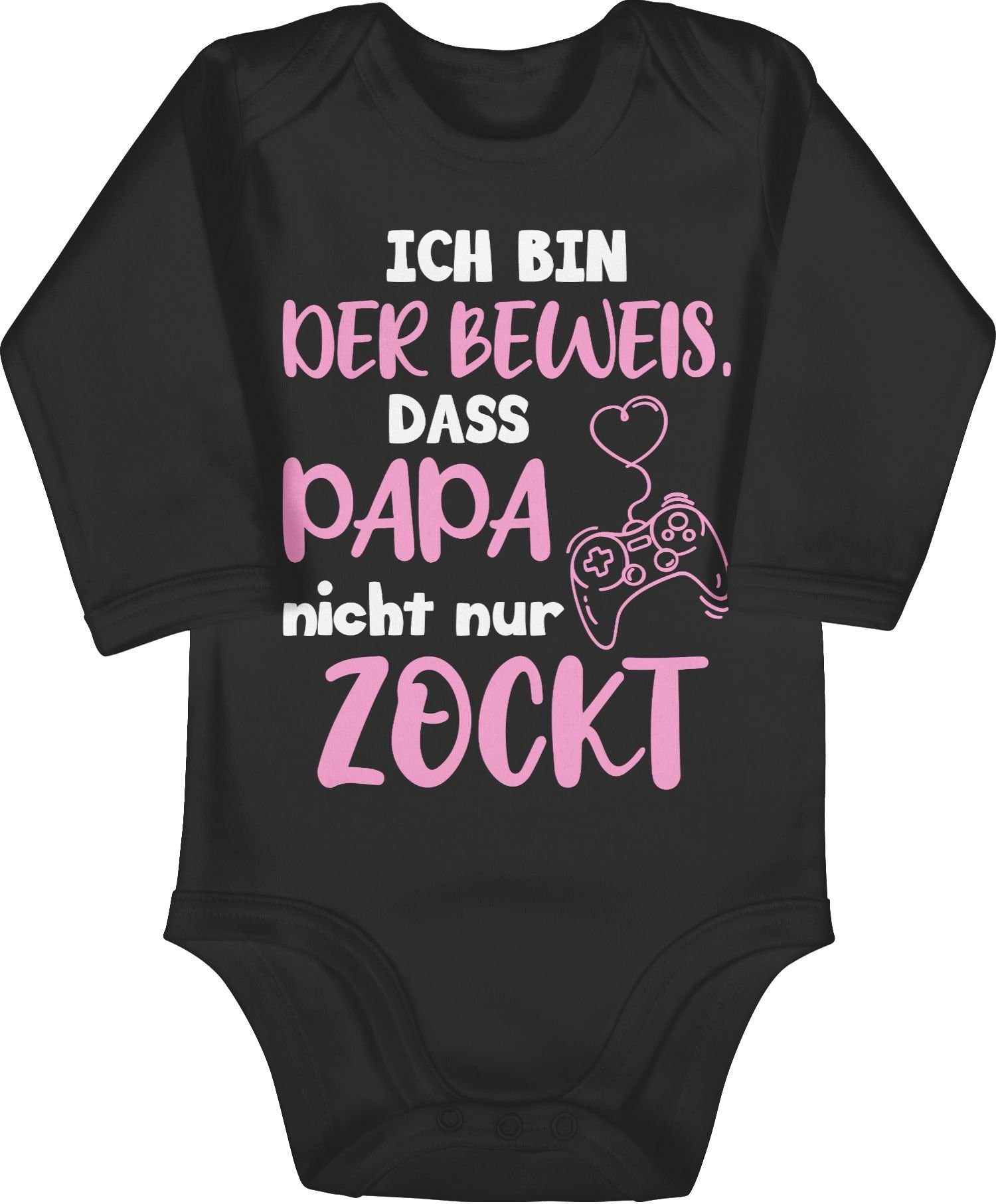 Papa dass Geschenk Beweis, Vatertag zockt Rosa bin 1 nicht Weiß der Ich nur Baby Schwarz Shirtbody Shirtracer