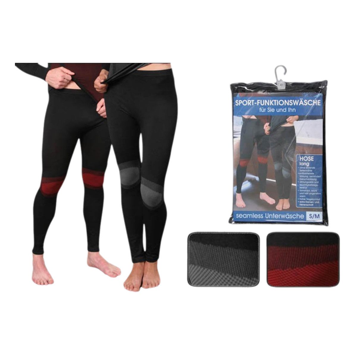 emeco Thermohose Herren Thermo Sport Funktionswäsche Hose - Ski Unterwäsche S/M