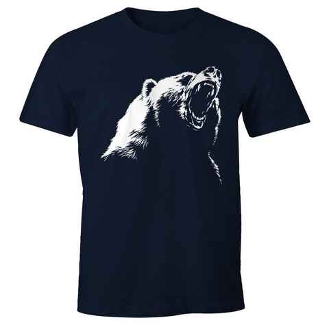 MoonWorks Print-Shirt Herren T-Shirt Grizzly Bär mit Print