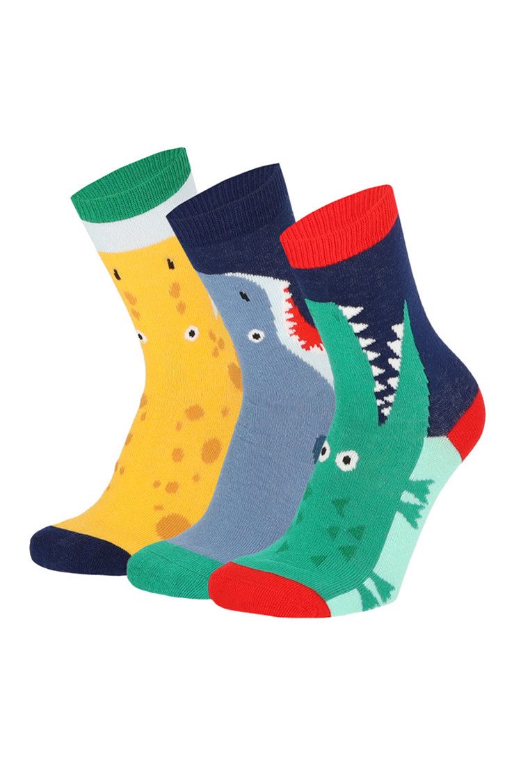 Socken Jungen mit Tieren 3er Pack Motivsocken