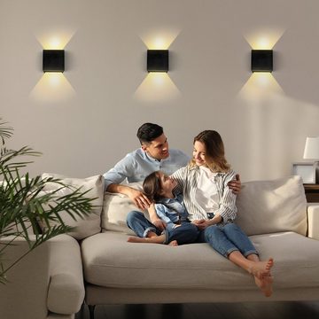 MULISOFT Wandleuchte Innen/Außen, 12W LED Wandlampe, für Schlafzimmer Wohnzimmer Flure Badezimmer Außenbereiche