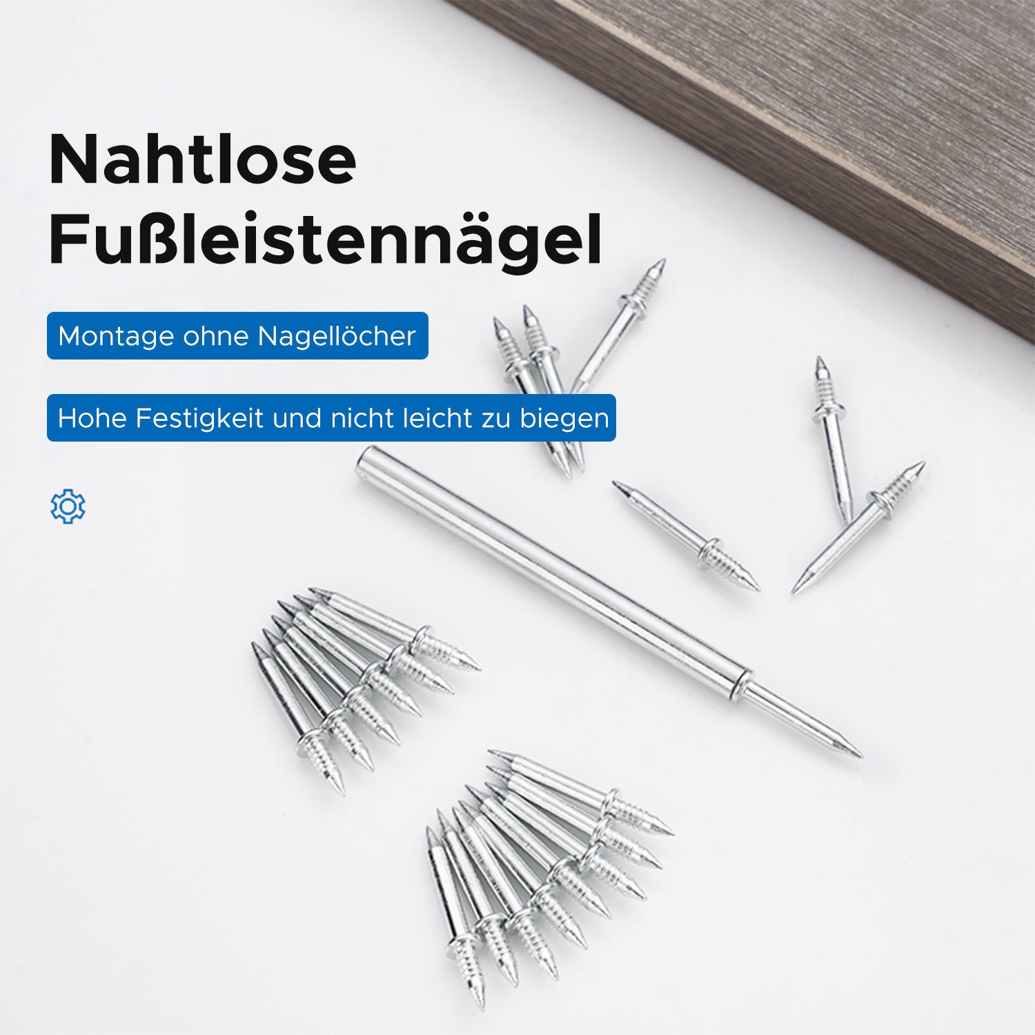 Thumbnail - Refttenw Stahlnagel Doppelköpfige Nägel 100-tlg, Nahtloser Nagel mit Doppelköpfigem Sockelfaden