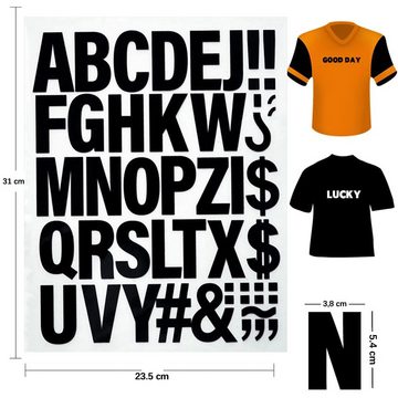 Coonoor Patchies 5 Blatt Bügelbuchstaben zum Aufbügeln, für Sporttrikots T-Shirts, (5-tlg), Kleidung Slogan Drucken DIY Basteln Dekoration
