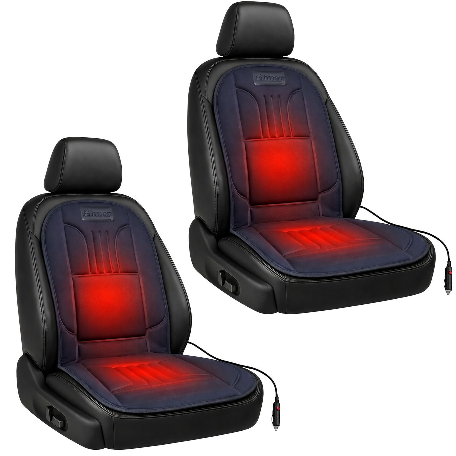BURI Sitzheizkissen 2x Sitzheizung Comfort Plus 12V Autositzheizung mit 2 Heizstufen