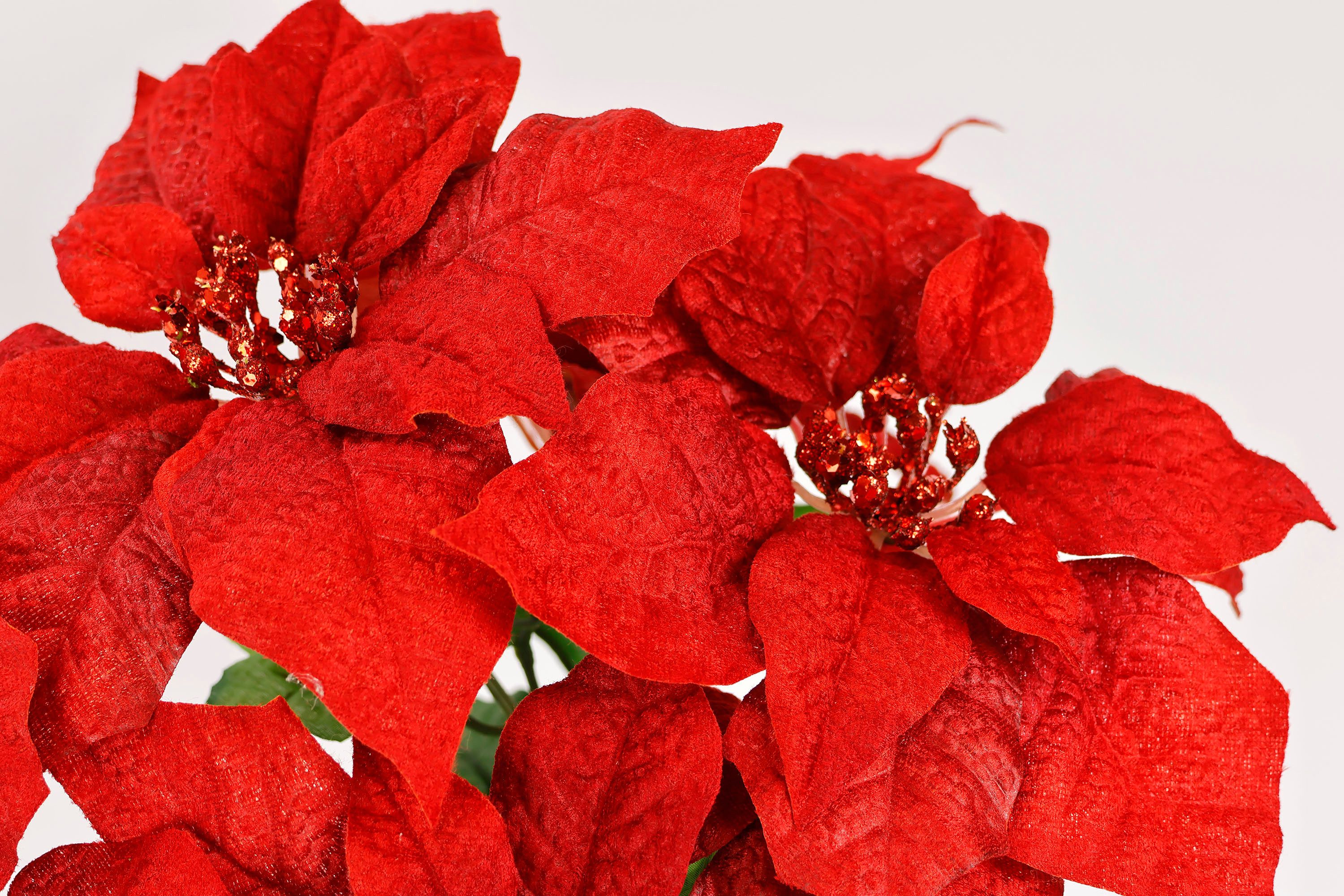 Kunstblumenstrauß Bouquet Poinsettia Christstern, I.GE.A., Höhe 50 cm, Weihnachtsstern Christstern Weihnachtsdeko Kunstblume Weihnachtsblume