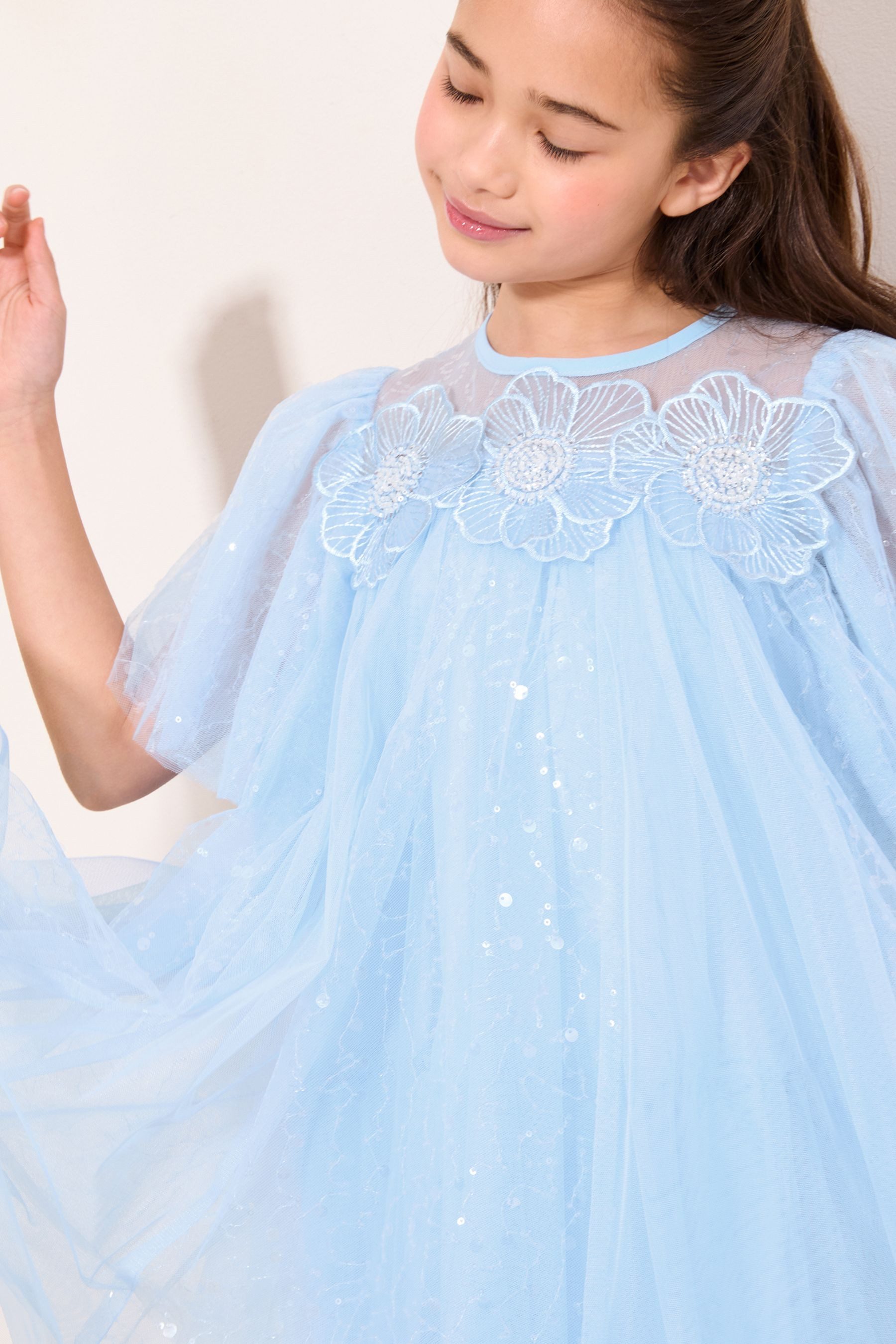 LIPSY Partykleid Lipsy festliches Etuikleid mit Tüll und Pailletten (1-tlg)