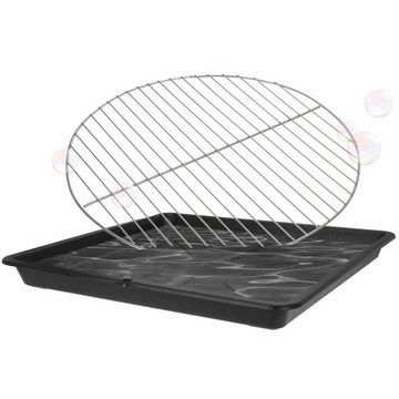ToCi Grillbürste Grillreiniger Set: Grillrost-Reinigungswanne + Grillbürste Edelstahl, geeignet für alle Grillroste aus Edelstahl, Stahl und Emaillie, (2-tlg)