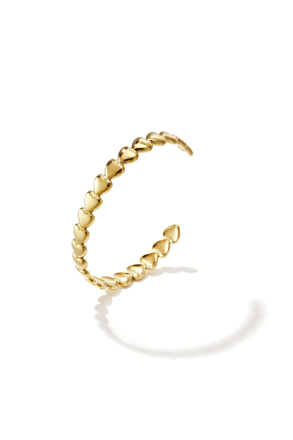 Adelia´s Armspange Armspange mit Herzmotiv aus Edelstahl, Modischer Modeschmuck mit einer glänzenden Reihe kleiner Herzen
