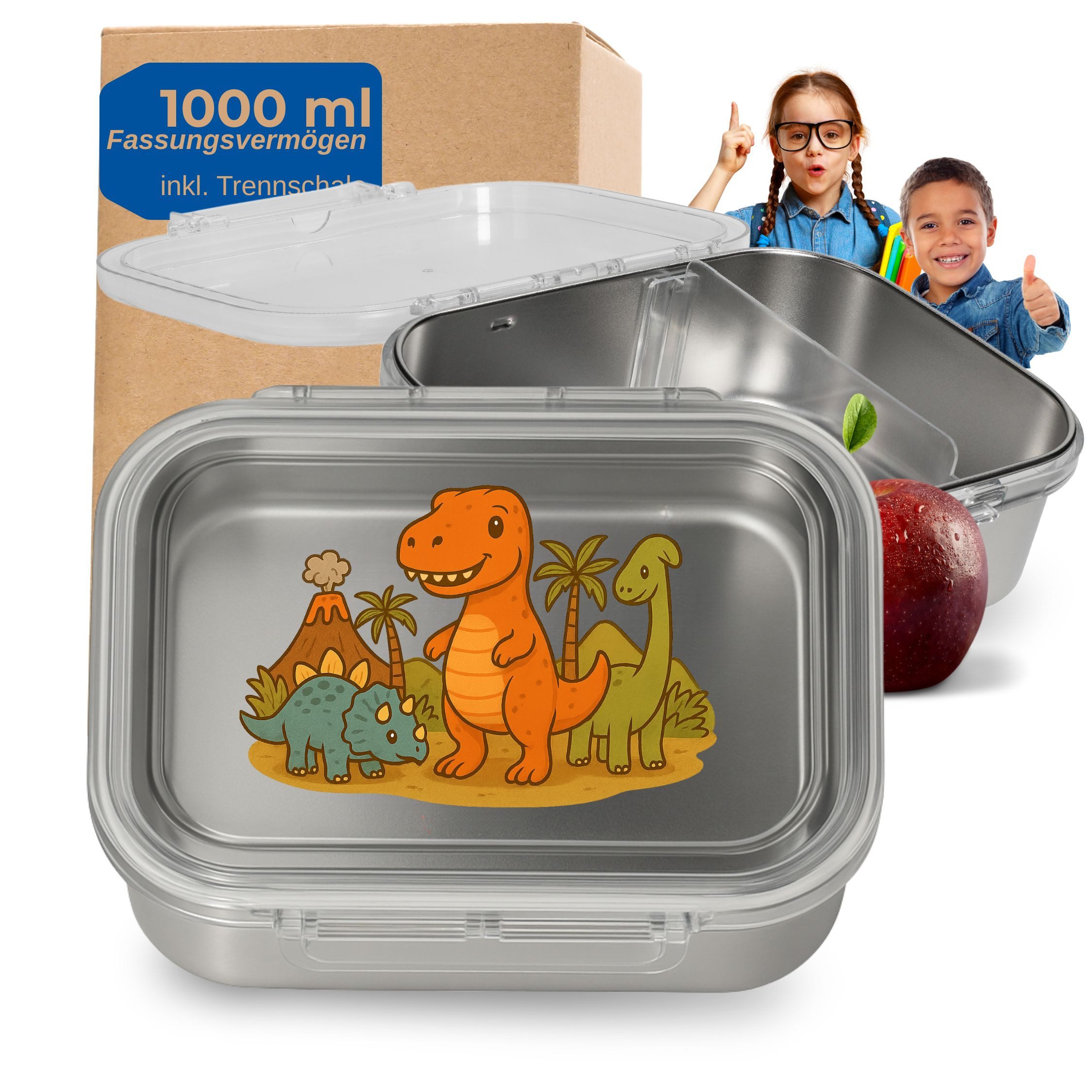 elasto Lunchbox Motiv Brotdose für Kinder 1000 ml für Schule und Kindergarten
