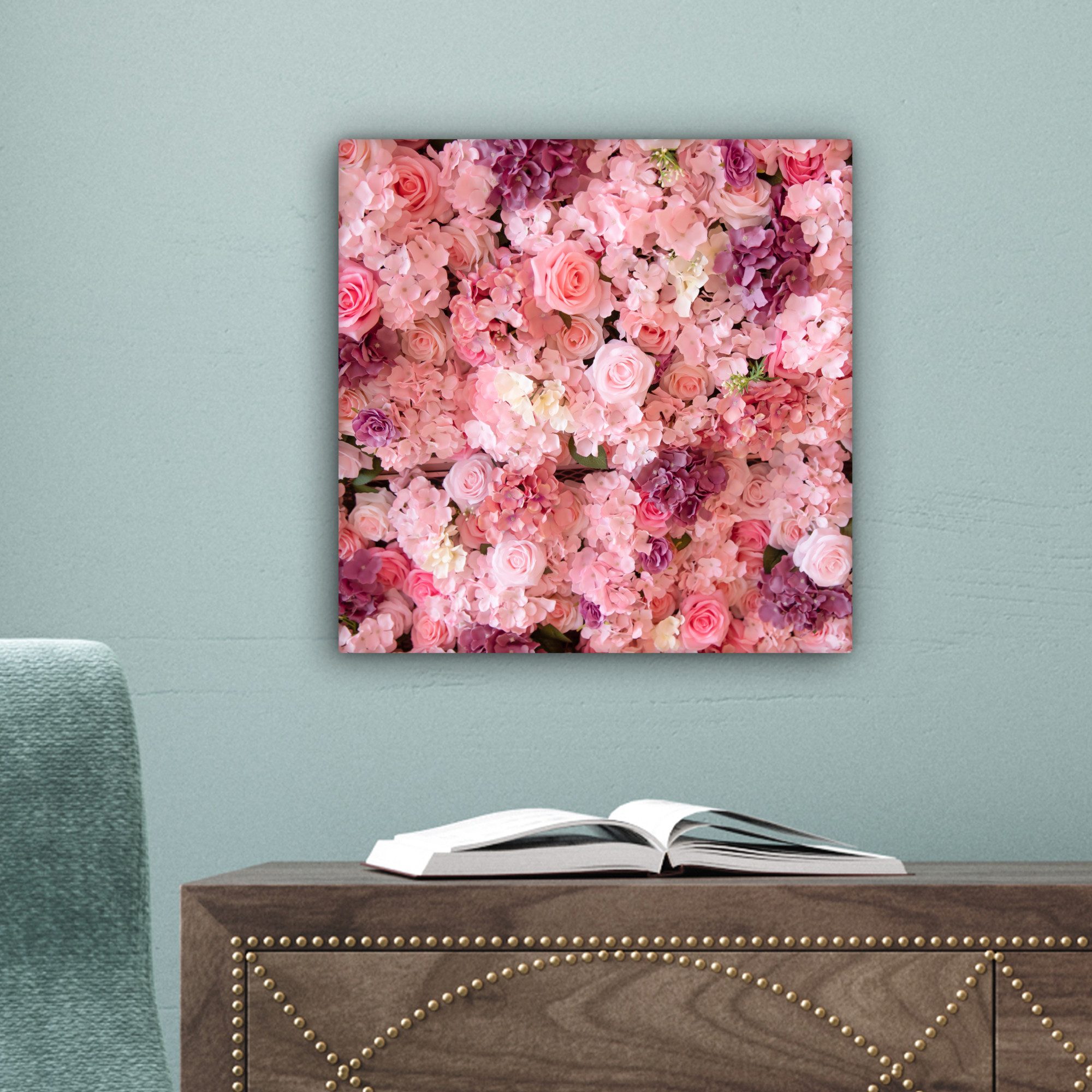 OneMillionCanvasses® Leinwandbild Blumen - Rosa - Rosen, Fotodruck (1 St), Leinwand Bilder Klein, Wand Dekoration Aesthetic 30x20 cm – Bild 3 von 5