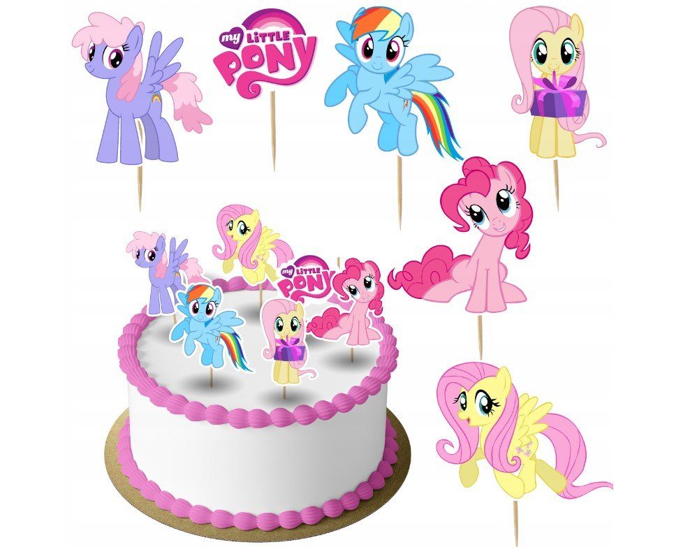 Tortenstecker My Little Pony Topper Set 6 Stk Geburstag Torten Deko Kuchen Junge