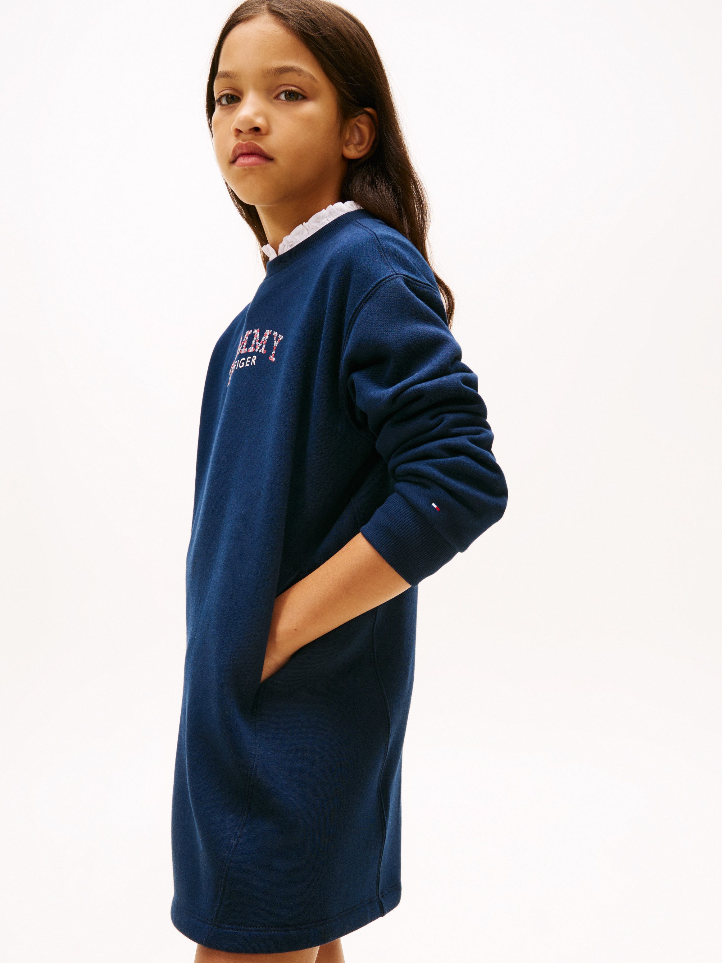 Tommy Hilfiger Sweatkleid TOMMY PUFF FLOWER HWK DRESS LS Regular fit, für Kinder bis 16 Jahre