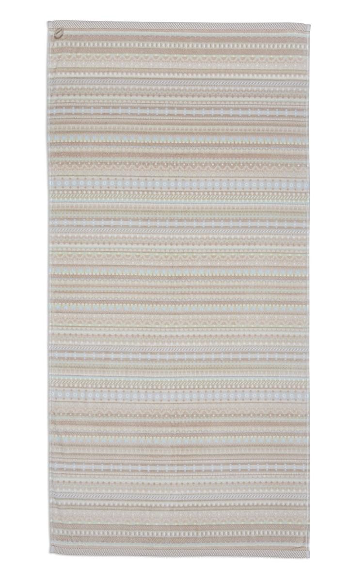 PiP Studio Handtuch Geometric Print Duschtuch sand 70x140cm (1 Stück), 100% Baumwolle (325880)