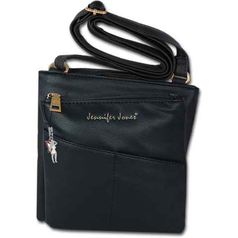 Jennifer Jones Abendtasche Jennifer Jones Kunstleder Tasche Damen (Abendtasche, Abendtasche), Damen Tasche aus Kunstleder, Größe ca. 21cm in schwarz