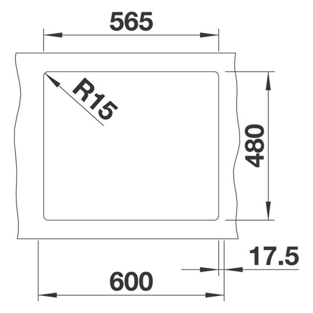 Blanco Granitspüle BLANCO Einbauspüle ohne LEGRA 6 Ablauffernbedienung, alumetallic 58,5/50 Silgranit, cm