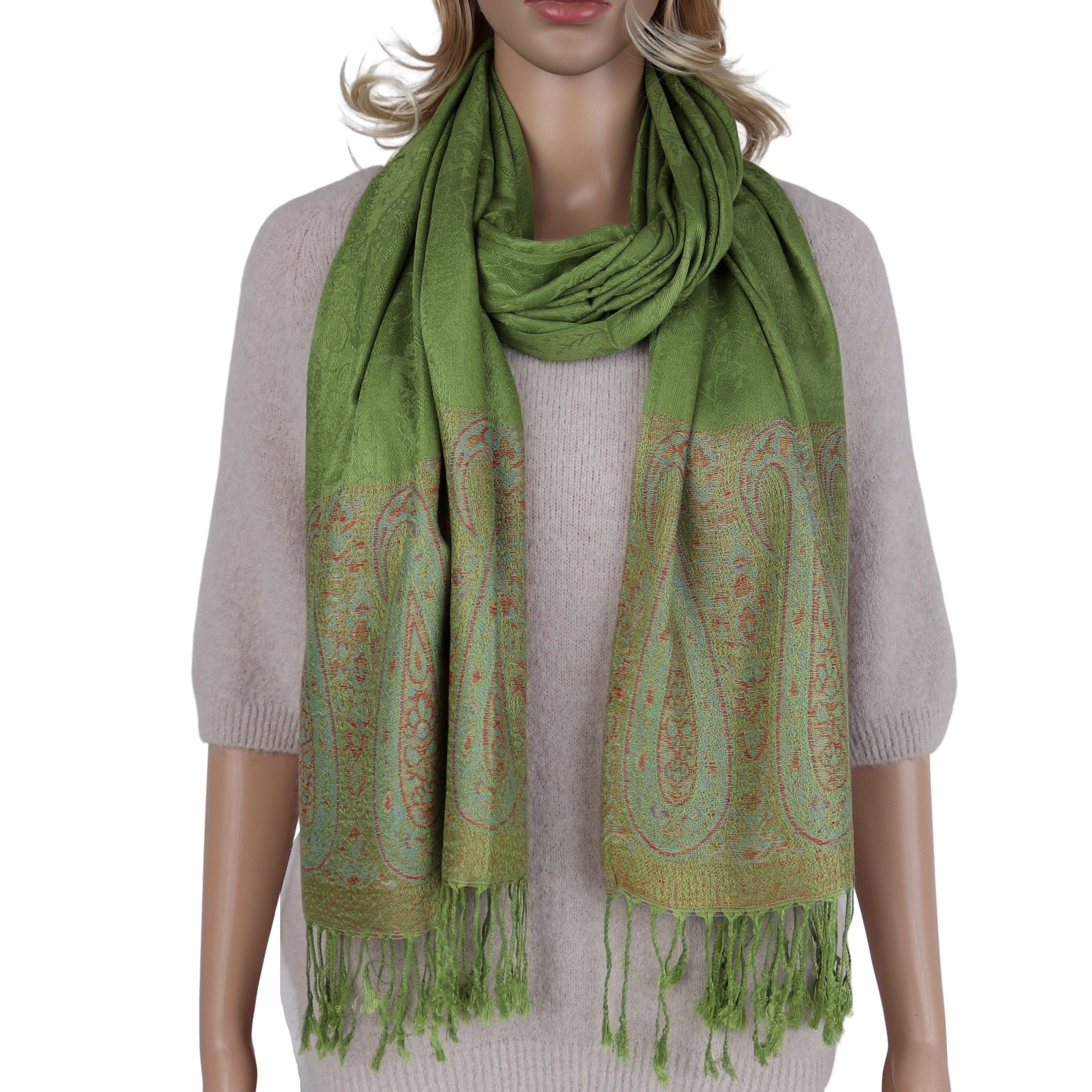 MIRROSI Modeschal weicher Schal BOHO Paisley mit Fransen, 70x180cm, (angesa günstig online kaufen