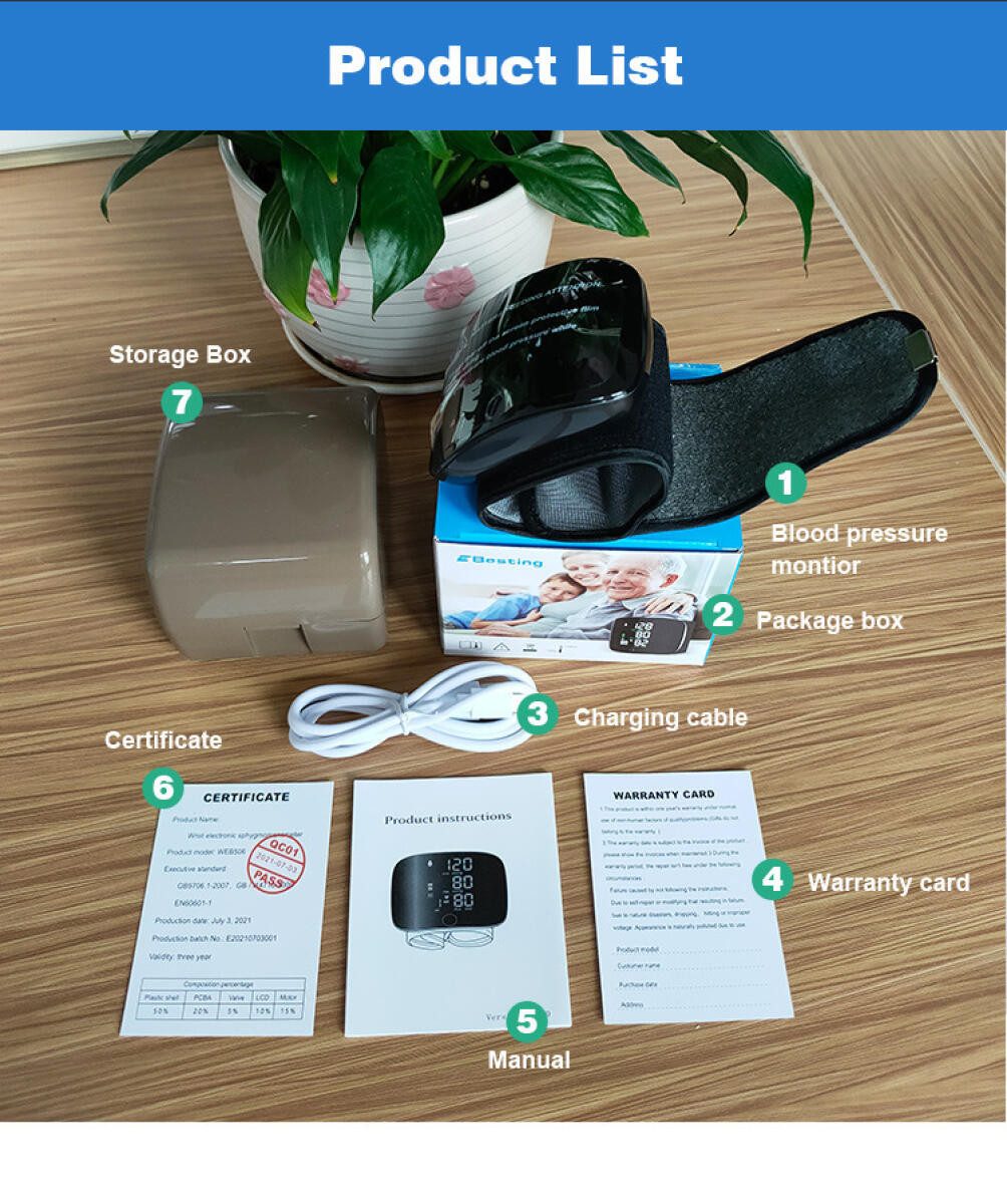 FELIXLEO Handgelenktasche Blutdruckmessgerät mit Touchscreen Handgelenkmanschette (1-tlg) – Bild 4 von 4