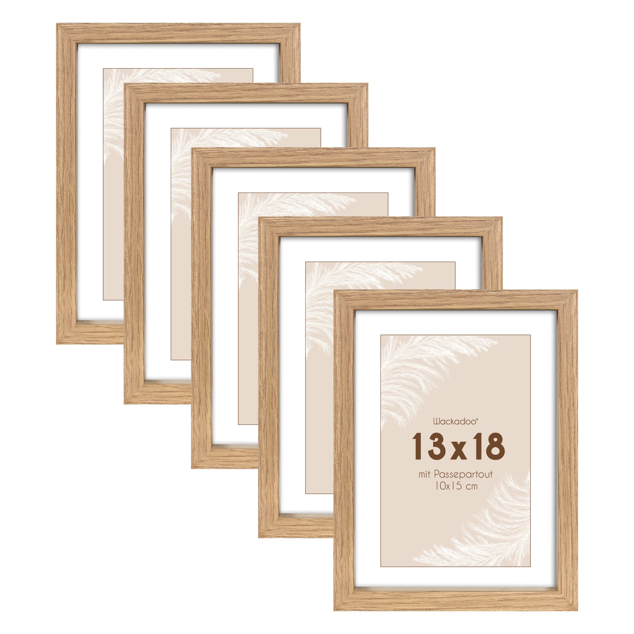 Wackadoo Living Bilderrahmen Serie Nordic MDF Holz mit Glasscheibe und Pass günstig online kaufen