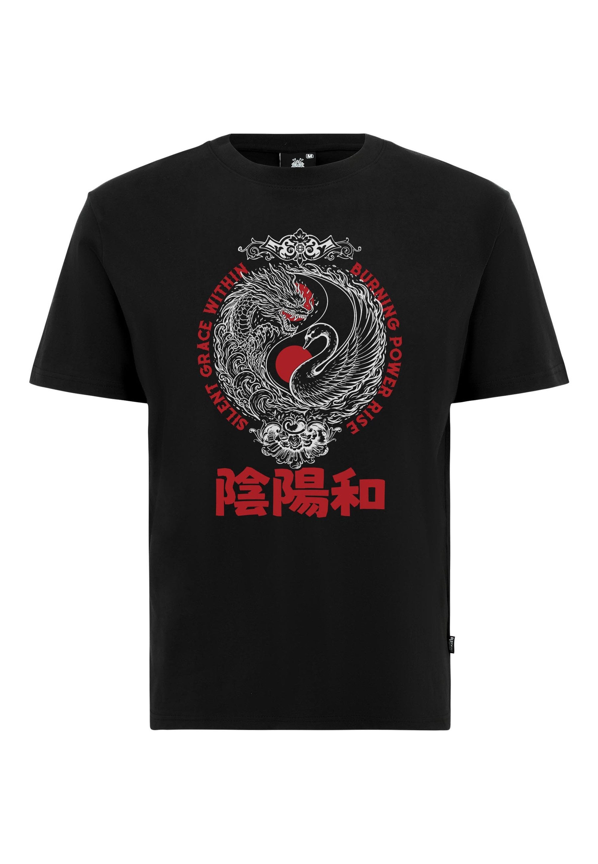 Oldskull T-Shirt Asian Yin Yang Unity Graphic mit großem Motivprint