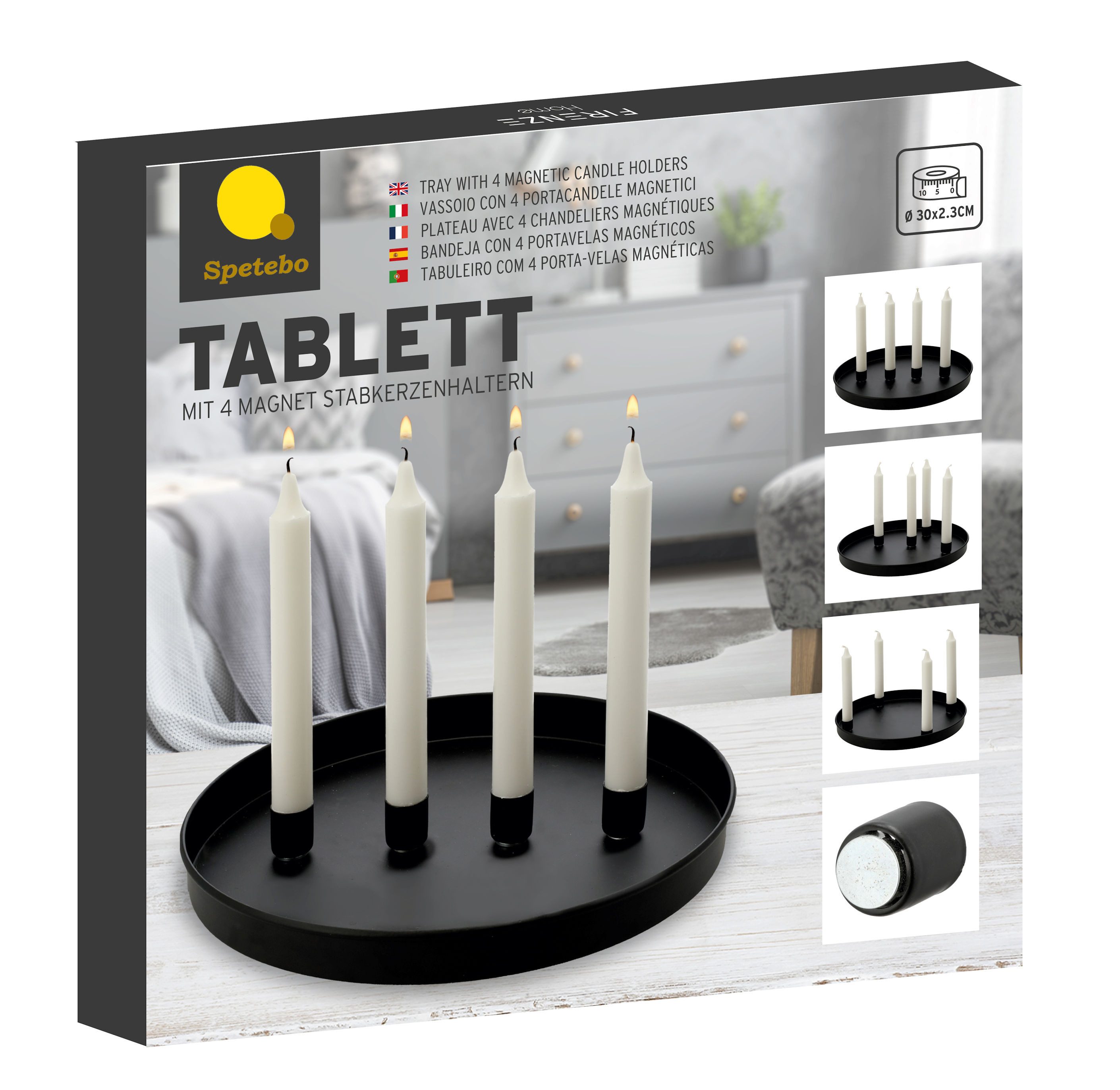 Spetebo Tischkerzenhalter Metall Kerzentablett - ca. Ø 30 cm (Artikel beste günstig online kaufen