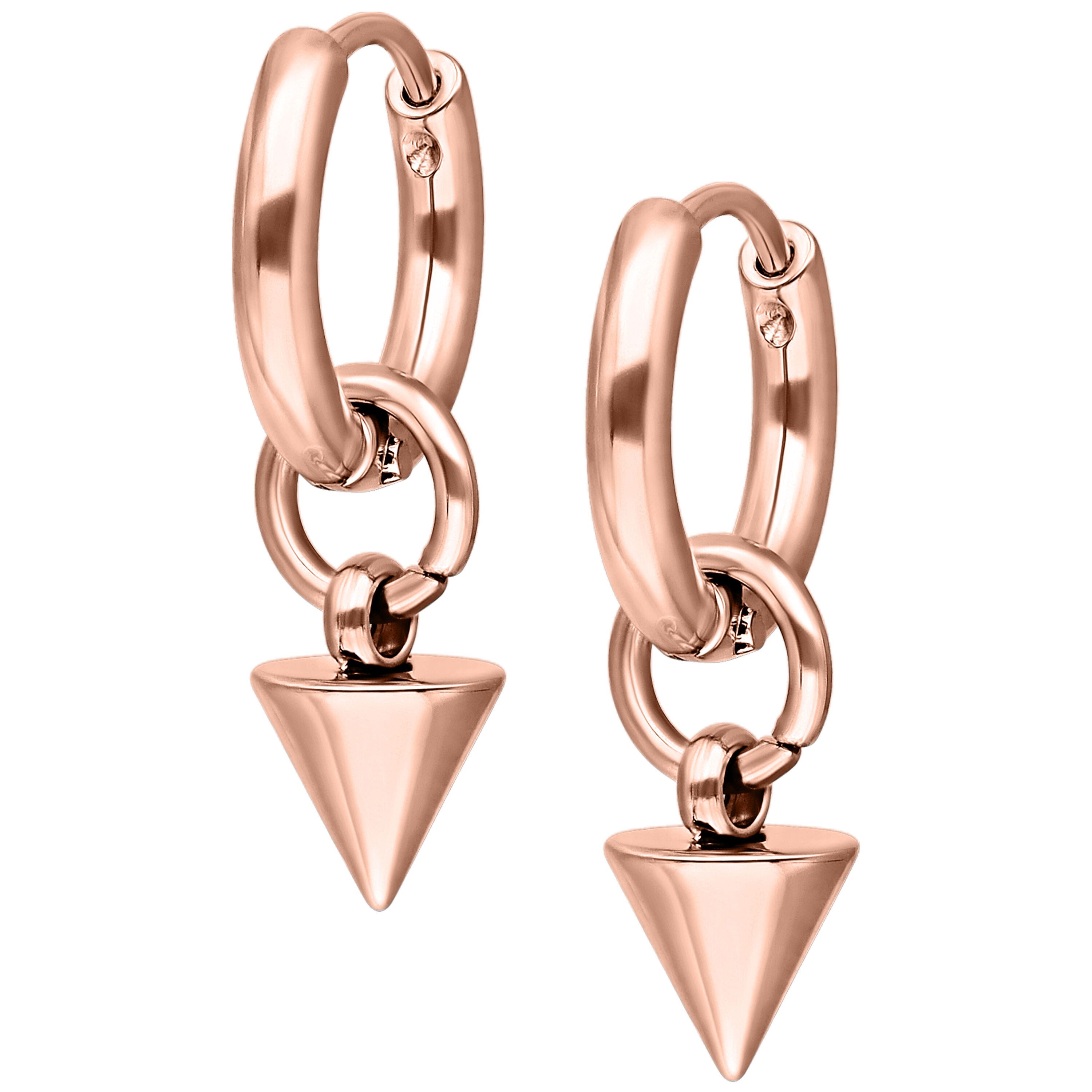 Paar Ohrhänger Little Short Spike Hoops - Roségold