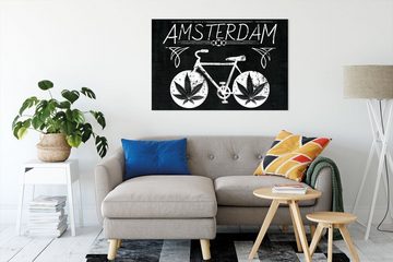 Pixxprint Leinwandbild Amsterdam Black, Amsterdam Black (1 St), Leinwandbild fertig bespannt, inkl. Zackenaufhänger