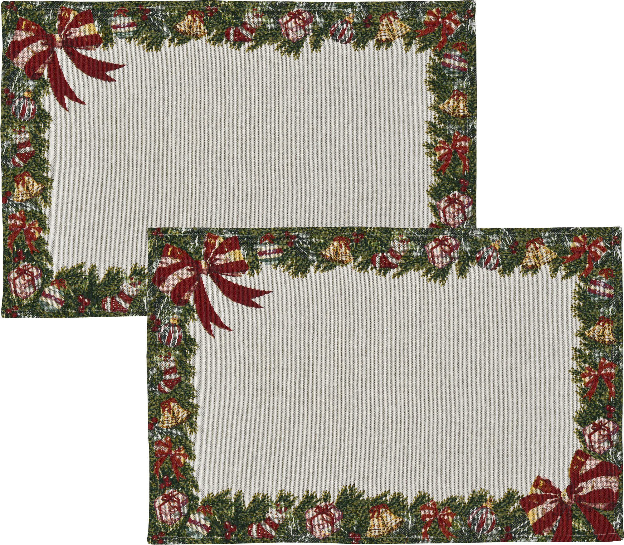 sander table + home Platzset Tischset "X-Mas Frame" 2er-Pack, Gobelin günstig online kaufen