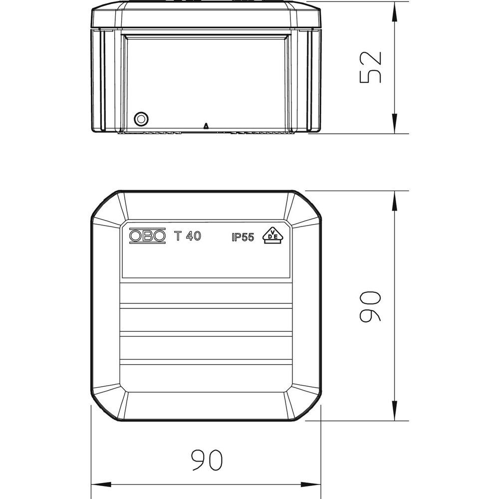 Thumbnail - OBO BETTERMANN Steckdose OBO Bettermann 2007223 Abzweigdose (L x B) 90 mm x 90 mm 1 St.