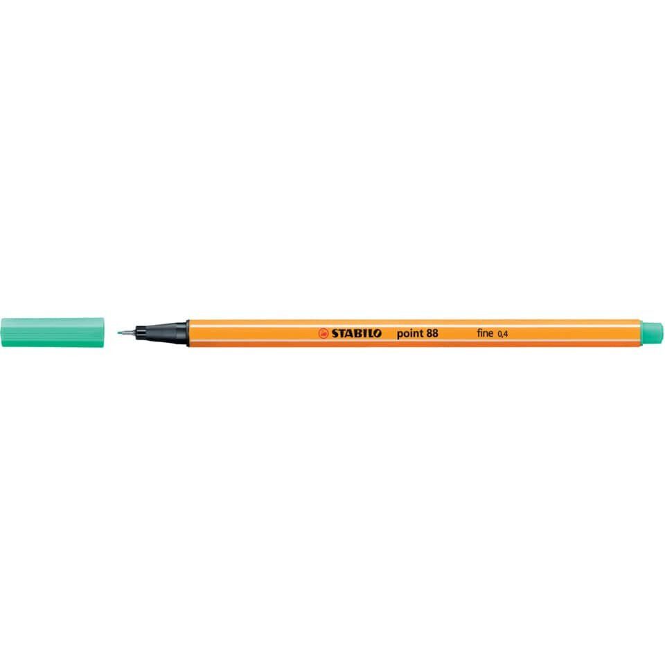 STABILO Fineliner Fineliner point 88® 0,4mm eisgrün 88/13 Faserschreiber Filzstift, metallgefasste Spitze