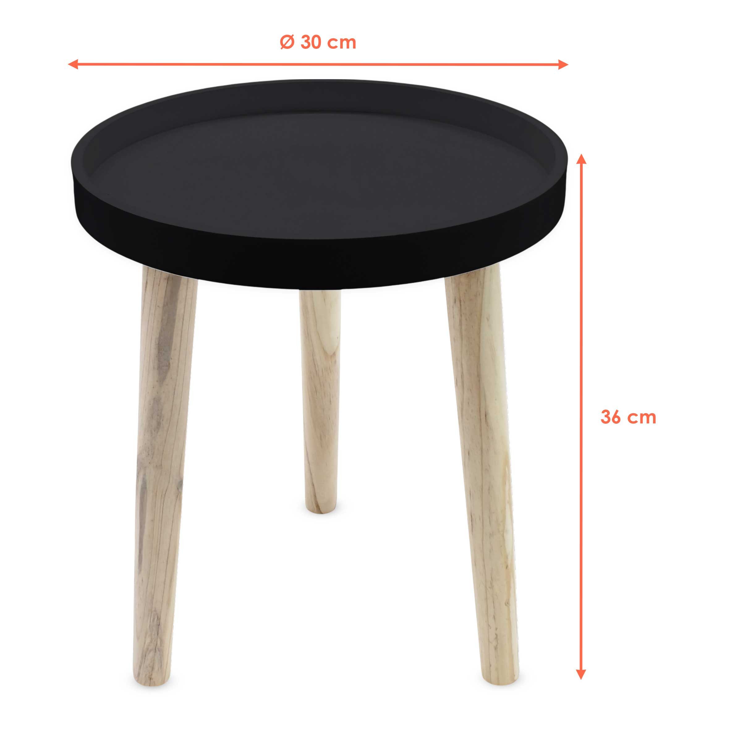 Spetebo Beistelltisch Beistelltisch 30 x 36 cm - schwarz (Stück, 1-St., Beistelltisch), kleiner Tisch zum Zustellen oder Dekorieren