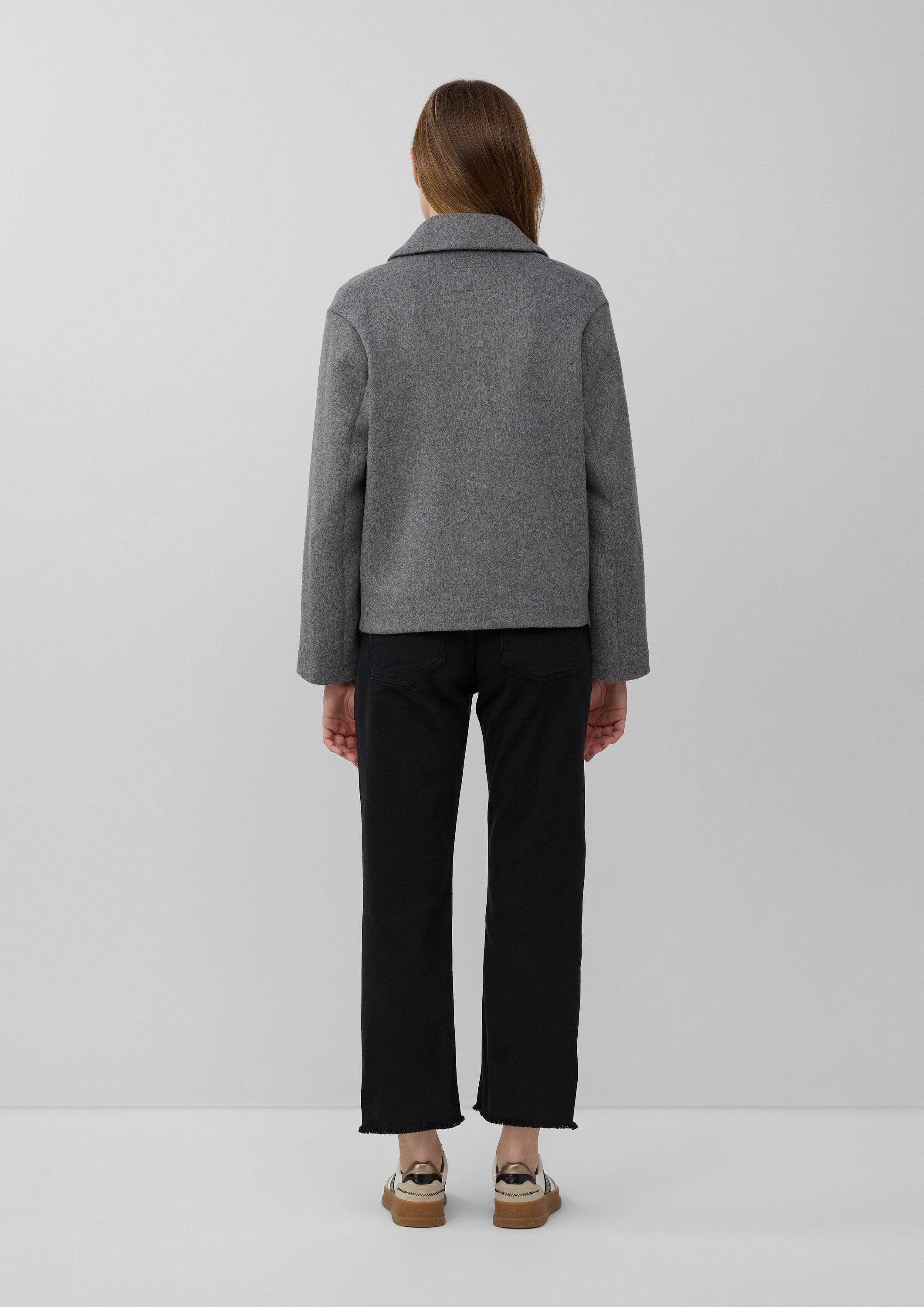 s.Oliver Funktionsjacke Outdoor-Jacke Jacke aus Wollmix im Relaxed Fit mit aufgesetzten Taschen