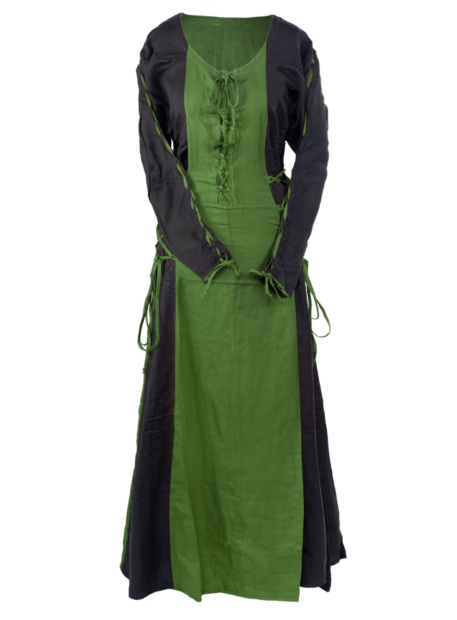 Metamorph Hexen-Kostüm Wikinger Schnürkleid schwarz-grün, Hochwertige und authentische Mittelalterkleidung zu unschlagbar günst
